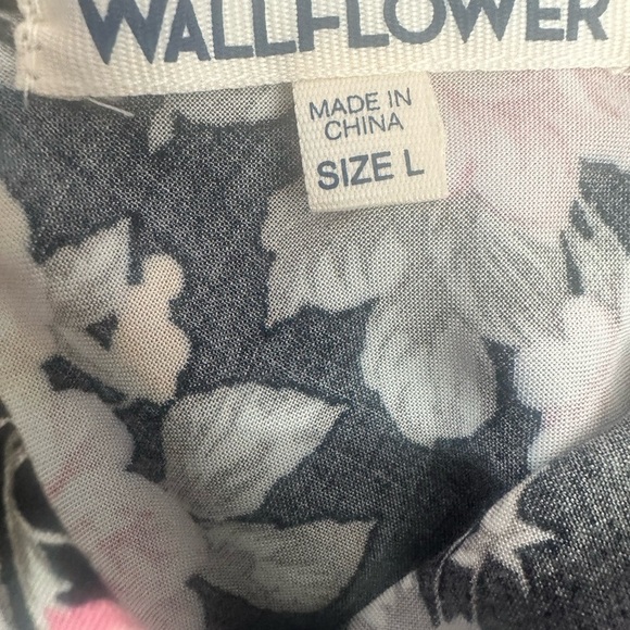 Wallflower Floral Black and Pink Slip Dress Size L - Picture 9 of 9